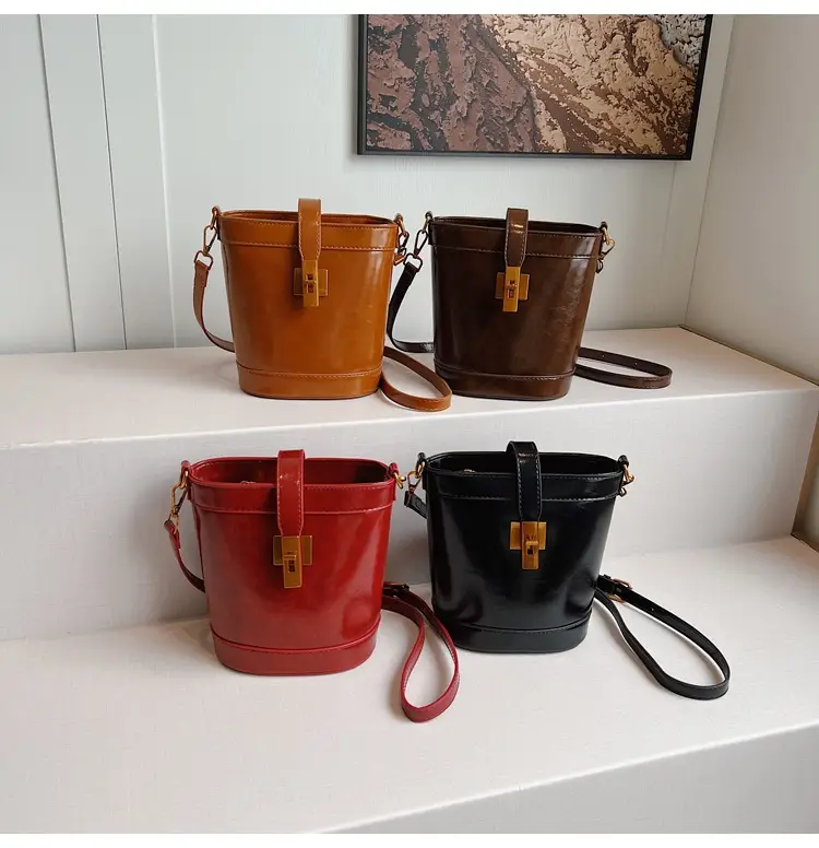 Black Leather Shoulder Bag with Gold Hardware — feature 13