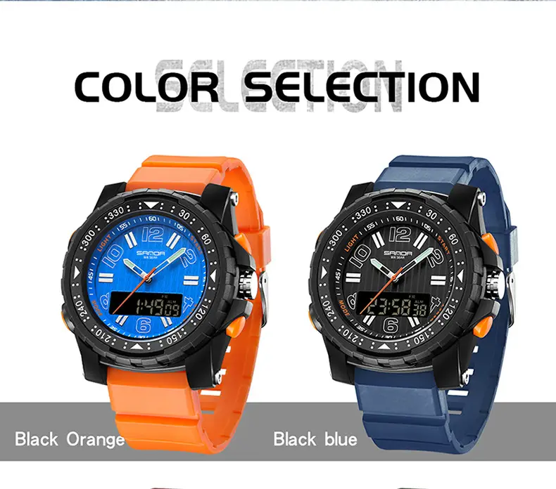 Sanda Cross-border Waterproof Dual Display Sports Watch — feature 36