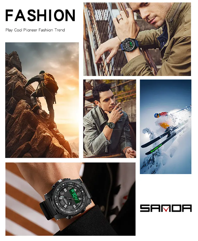 Sanda Cross-border Waterproof Dual Display Sports Watch — feature 40