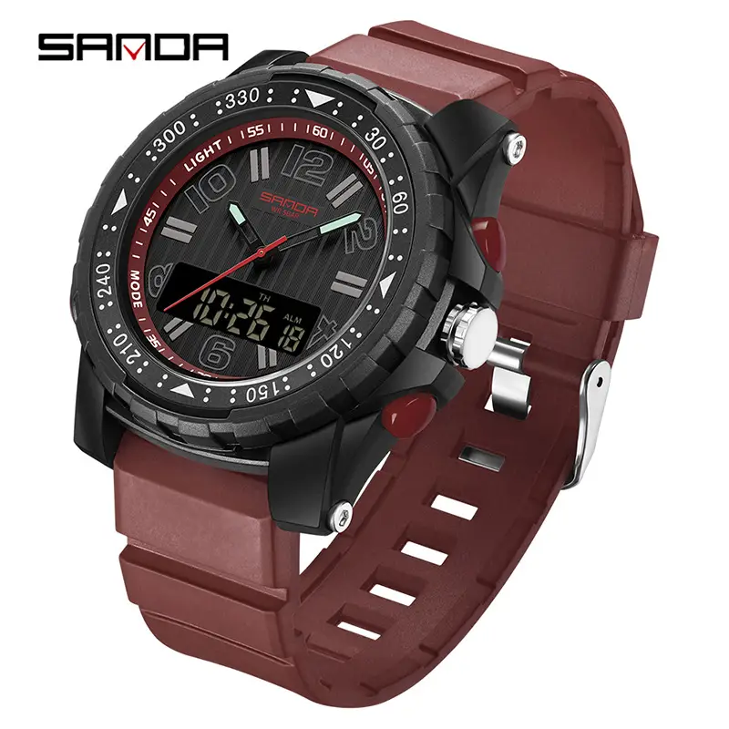 Sanda Cross-border Waterproof Dual Display Sports Watch