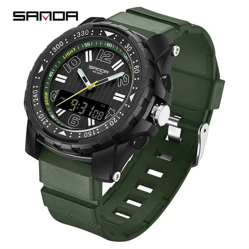 Sanda Cross-border Waterproof Dual Display Sports Watch