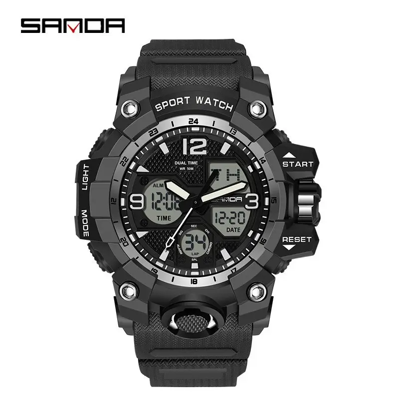 Sanda Sport Watch Men White Digital Chronograph - Image 24
