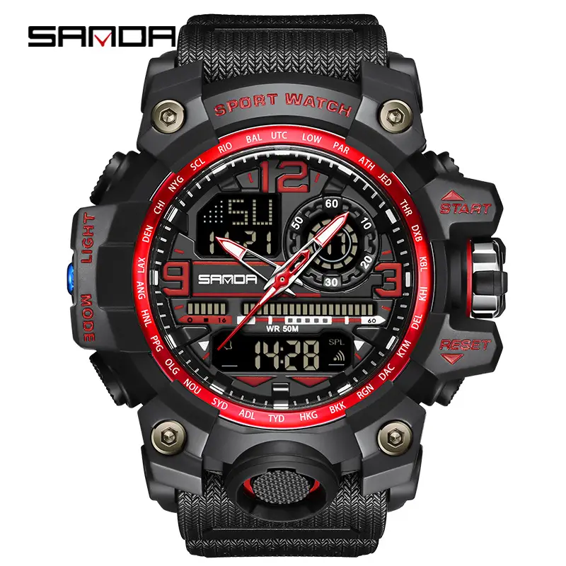 Sanda Sport Watch Men White Digital Chronograph - Image 59