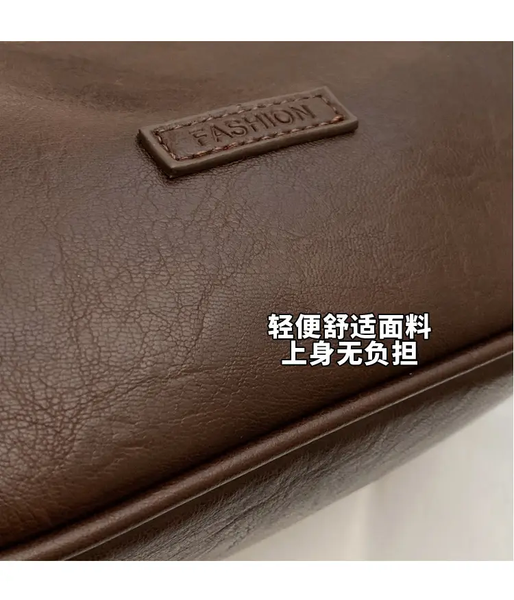 Women's Brown Leather Messenger Bag with Gold Plated Handles — feature 5
