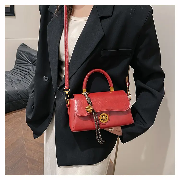 Textured Black Square Handbag Women 2024 New Arrival — feature 14