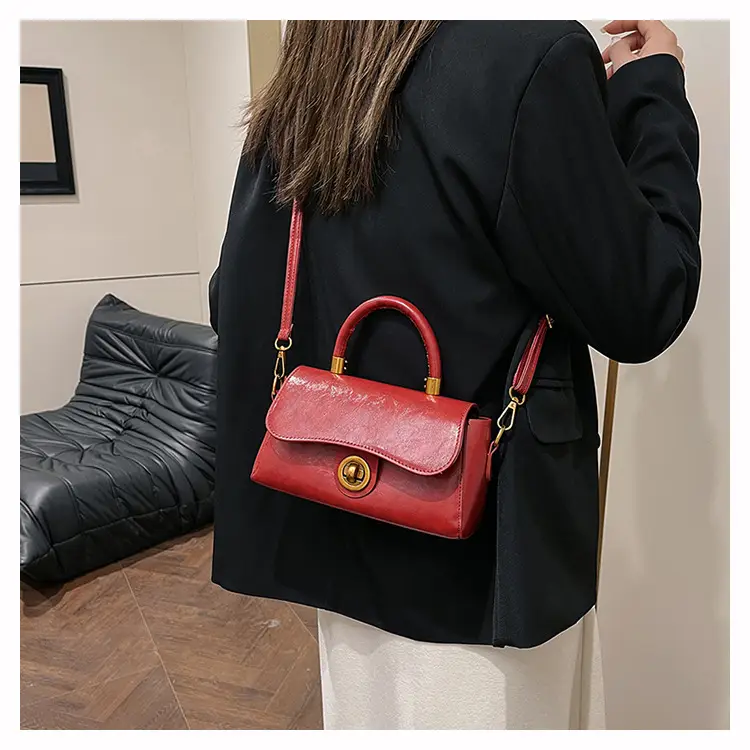 Textured Black Square Handbag Women 2024 New Arrival — feature 15