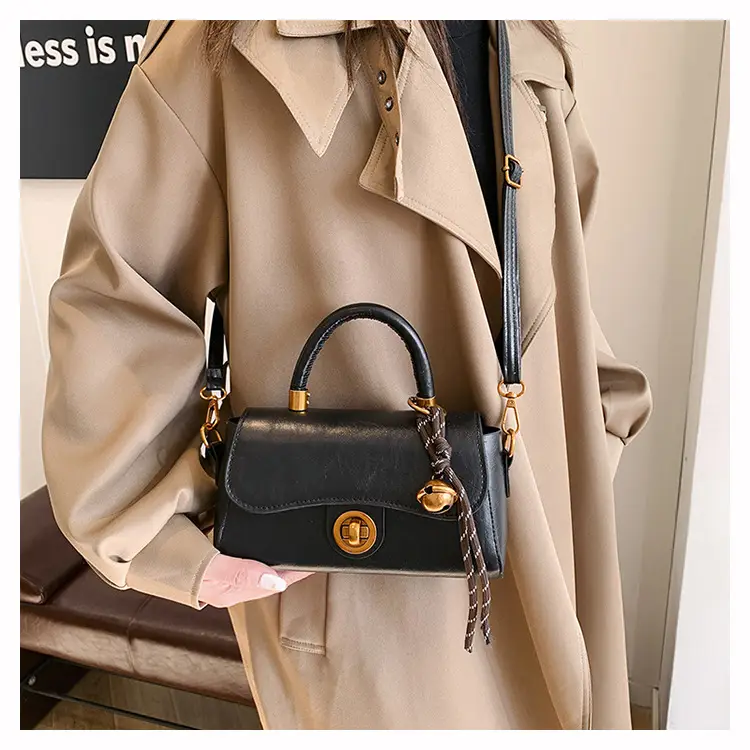 Textured Black Square Handbag Women 2024 New Arrival — feature 19