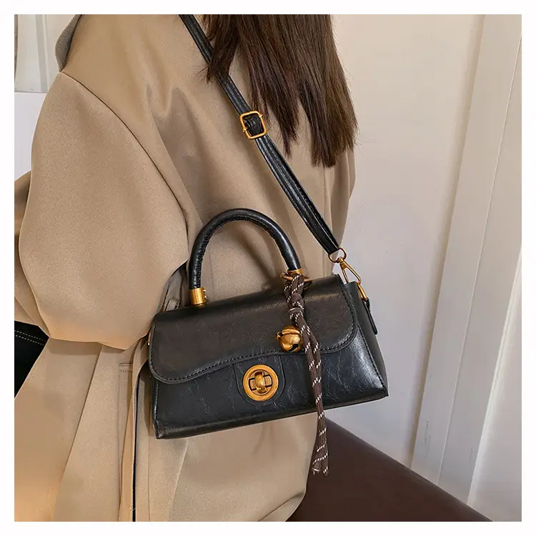 Textured Black Square Handbag Women 2024 New Arrival — feature 20