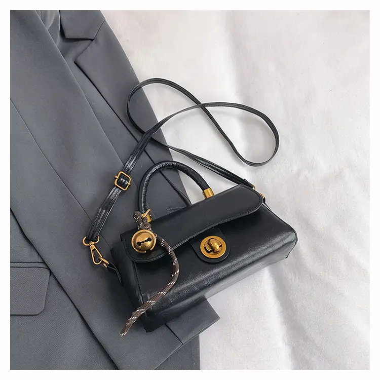 Textured Black Square Handbag Women 2024 New Arrival - Image 4
