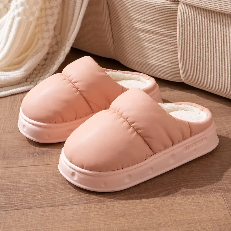 Down Cotton Slippers for Women, Winter 2026 New Model, Couple's Indoor Home Waterproof Thick-Soled Warm Cotton Shoes for Men in Winter - Image 6