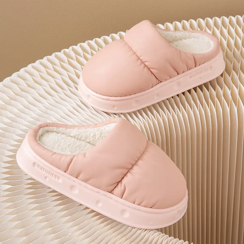 Down Cotton Slippers for Women, Winter 2026 New Model, Couple's Indoor Home Waterproof Thick-Soled Warm Cotton Shoes for Men in Winter - Image 7