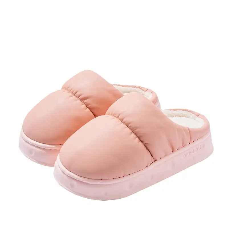Down Cotton Slippers for Women, Winter 2026 New Model, Couple's Indoor Home Waterproof Thick-Soled Warm Cotton Shoes for Men in Winter - Image 9