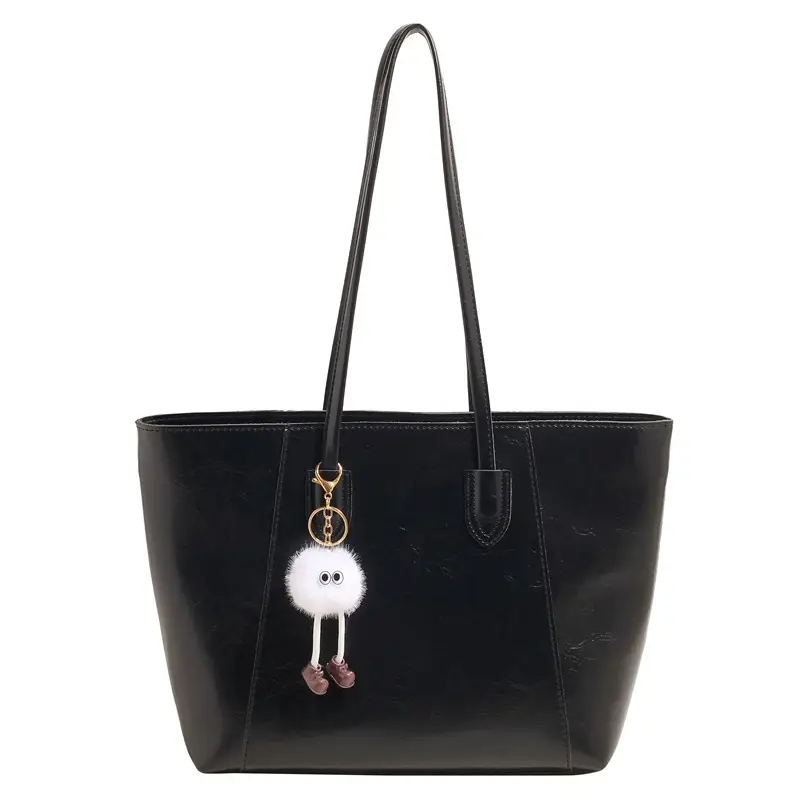 Women's Winter Tote Bag Brown Large Capacity Retro Shoulder Bag