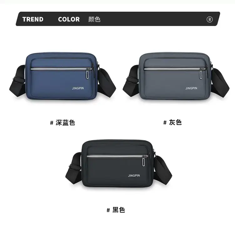 Men Blue Nylon Crossbody Bag Small Business Commuter — feature 5