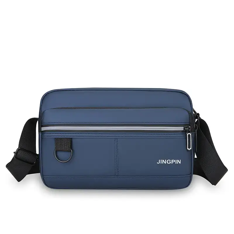 Men Blue Nylon Crossbody Bag Small Business Commuter - Image 6