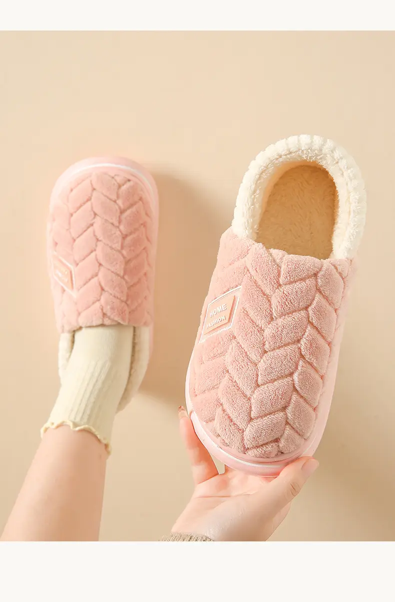 Cixi Cotton Slippers Women's Thick Sole Winter Home Spring and Autumn Indoor Non-slip Warm Moon Shoes Home Couple Men's — feature 21