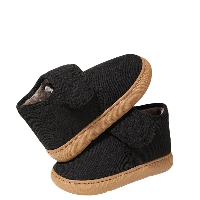 Warm Cotton Slippers for Men, Winter Indoor Home Wear, 2026 New Model, Fully Enclosed Heel, Thick-Soled, Fleece-Lined, Elderly Cotton Shoes for Women