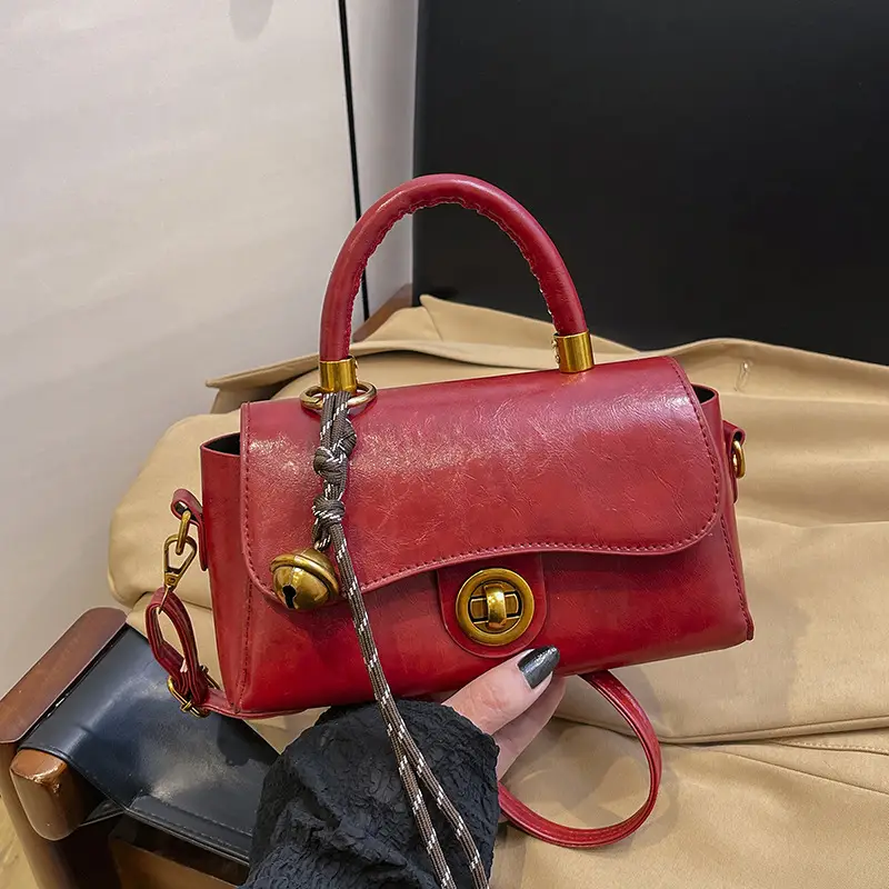 Black Leather Crossbody Bag for Women 2024 Winter - Image 12