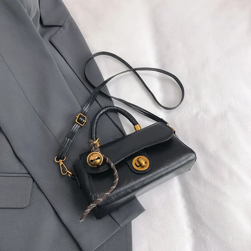 Black Leather Crossbody Bag for Women 2024 Winter - Image 5