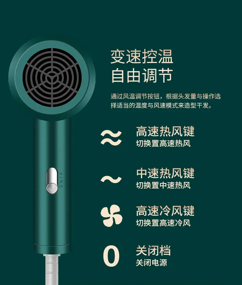 Pearl White Hair Dryer with Negative Ion Technology — feature 37