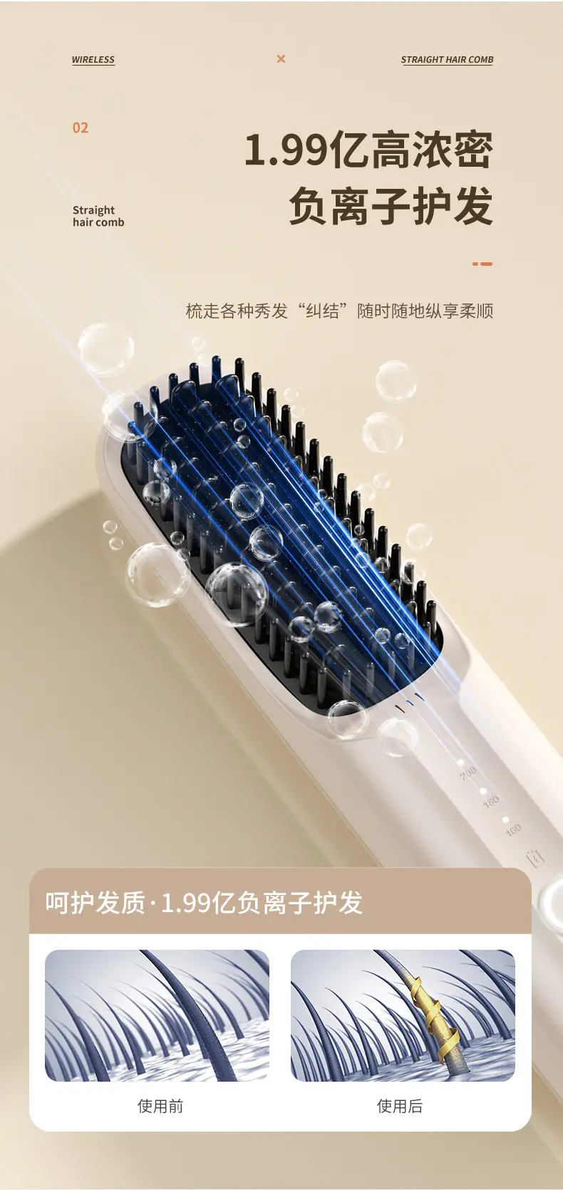Cross-border LCD Wireless Hair Straightener — feature 31