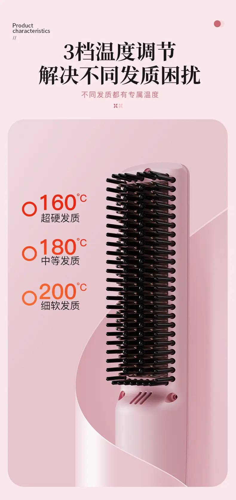 Cross-border LCD Wireless Hair Straightener — feature 39