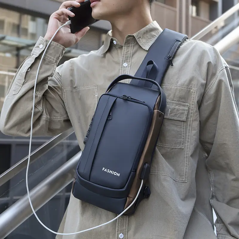 Men's Waterproof Crossbody Backpack with Password Lock - Image 6