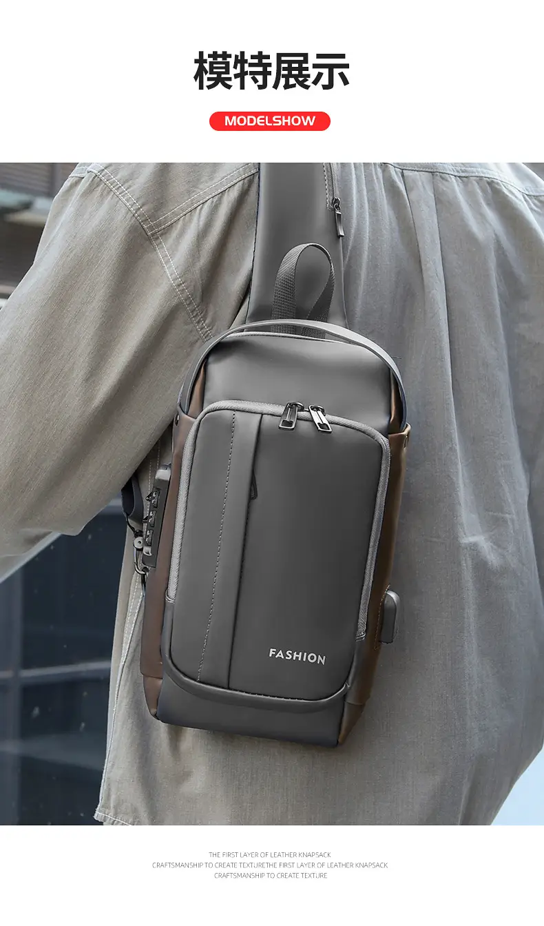 Men's Waterproof Crossbody Backpack with Password Lock — feature 17
