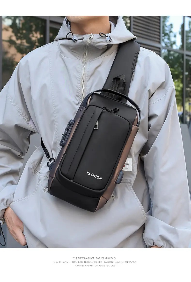 Men's Waterproof Crossbody Backpack with Password Lock — feature 20