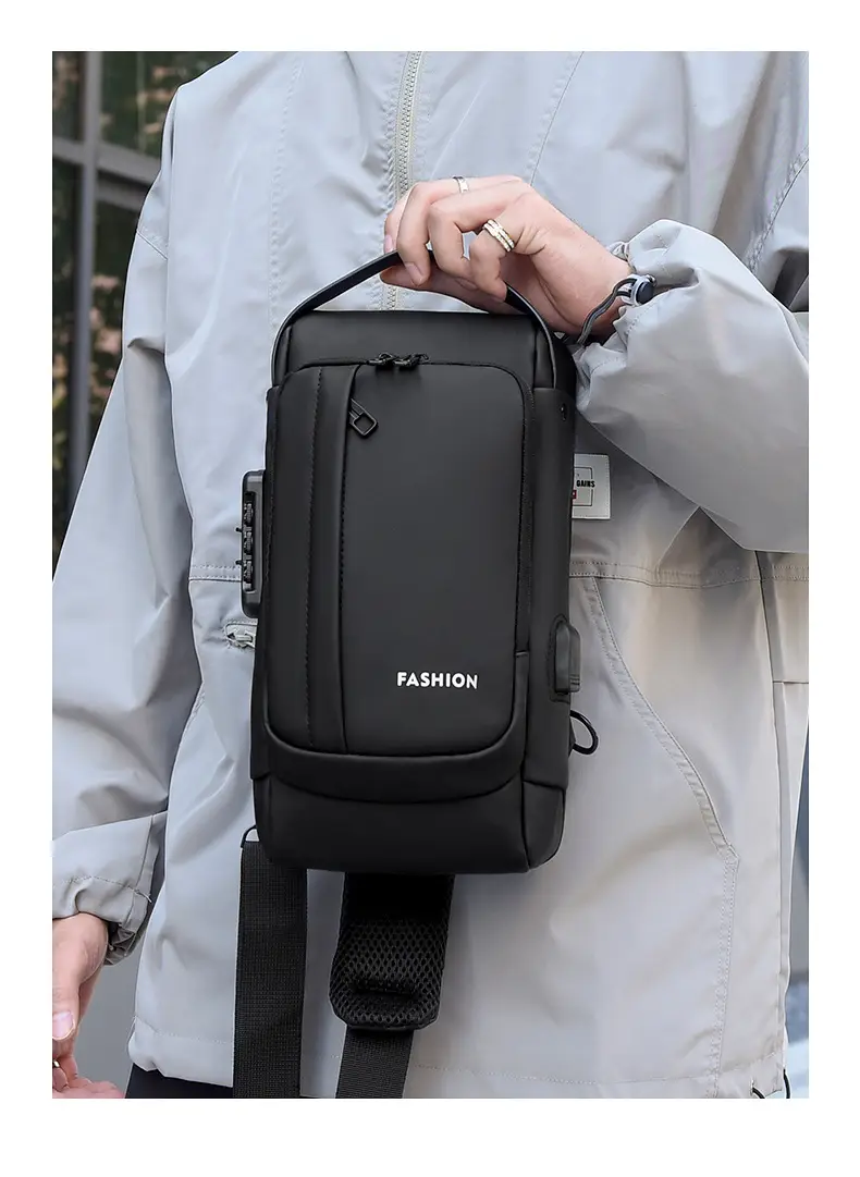 Men's Waterproof Crossbody Backpack with Password Lock — feature 21