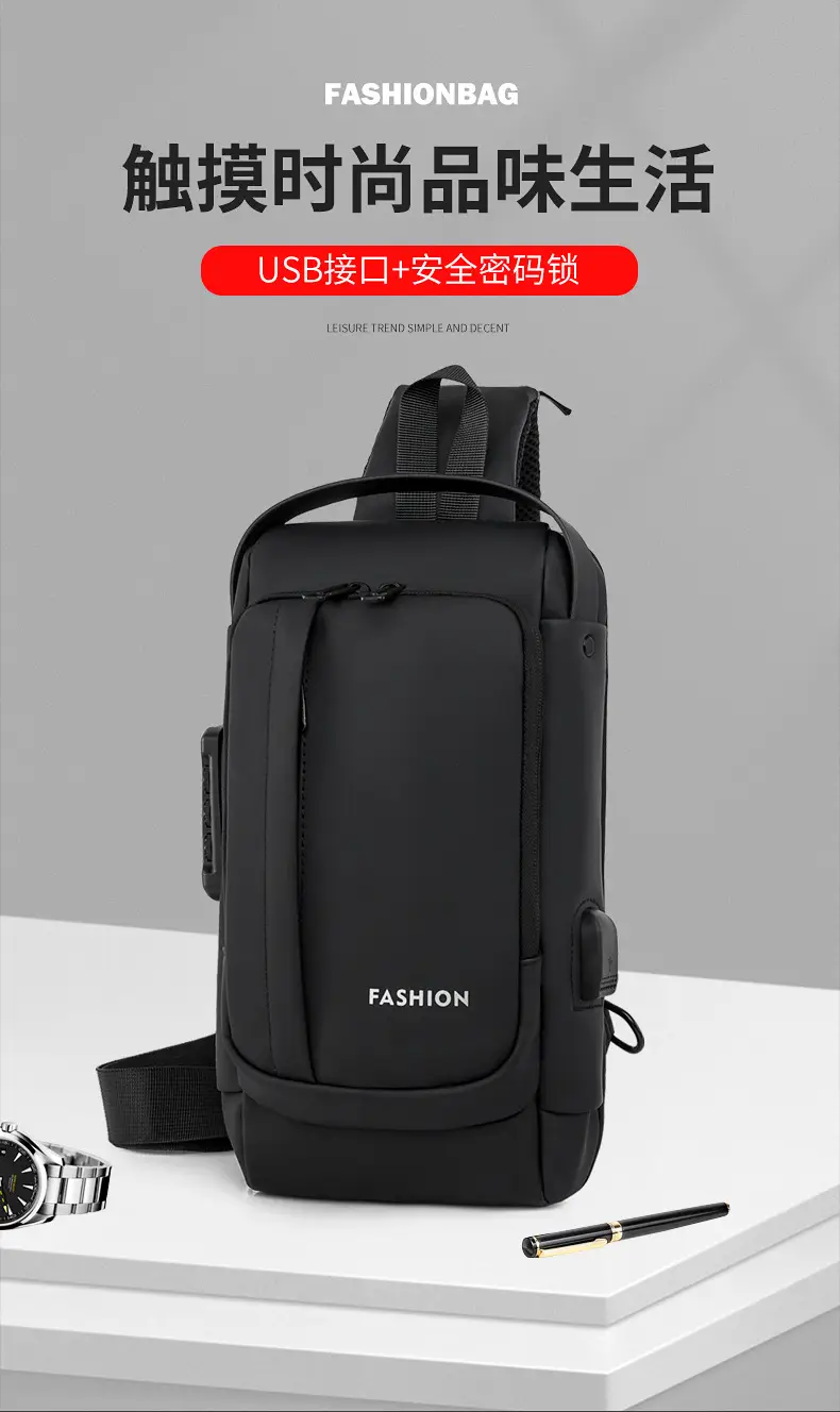 Men's Waterproof Crossbody Backpack with Password Lock — feature 5