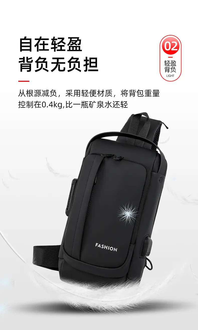 Men's Waterproof Crossbody Backpack with Password Lock — feature 9