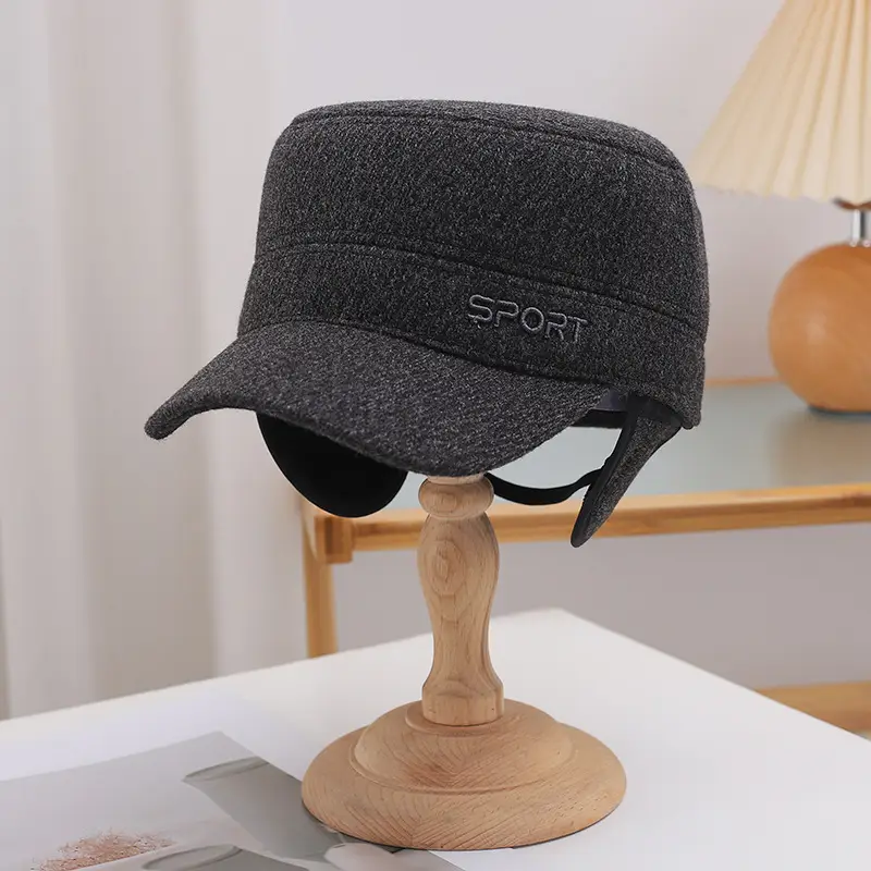 Men's Dark Blue Sporty Baseball Cap Winter Warm - Image 2