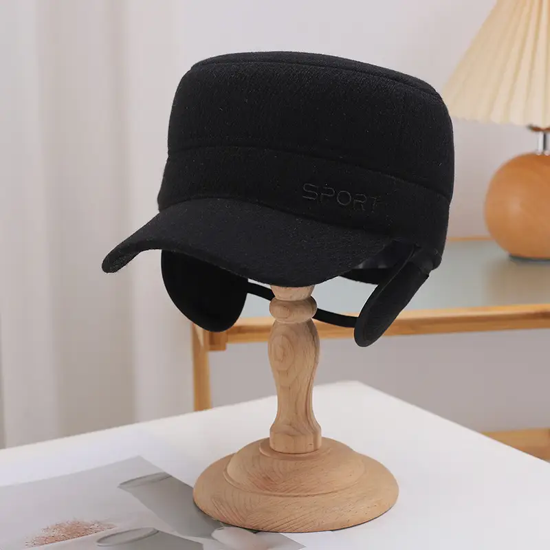 Men's Dark Blue Sporty Baseball Cap Winter Warm - Image 3