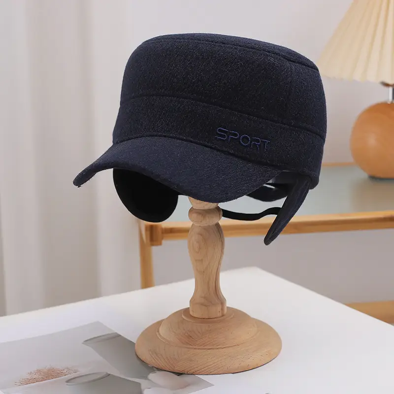 Men's Dark Blue Sporty Baseball Cap Winter Warm - Image 4