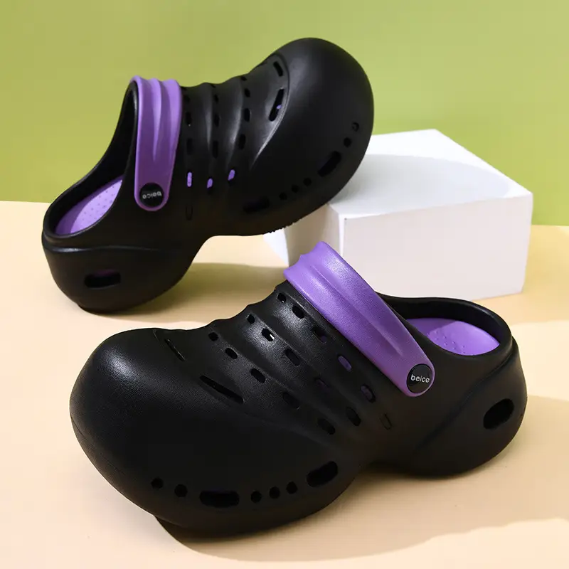 Baotou Thick-soled EVA Hole Shoes Women's Summer High-rise Breathable Non-slip Slippers All-match Non-smelly Feet Beach Shoes - Image 7