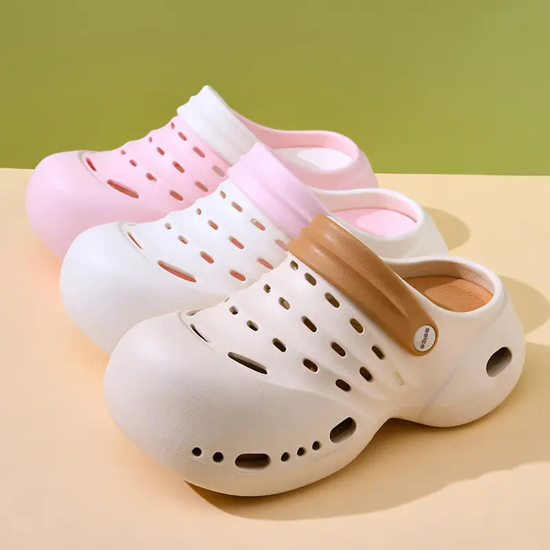 Baotou Thick-soled EVA Hole Shoes Women's Summer High-rise Breathable Non-slip Slippers All-match Non-smelly Feet Beach Shoes - Image 8