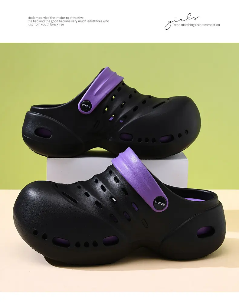 Baotou Thick-soled EVA Hole Shoes Women's Summer High-rise Breathable Non-slip Slippers All-match Non-smelly Feet Beach Shoes — feature 15