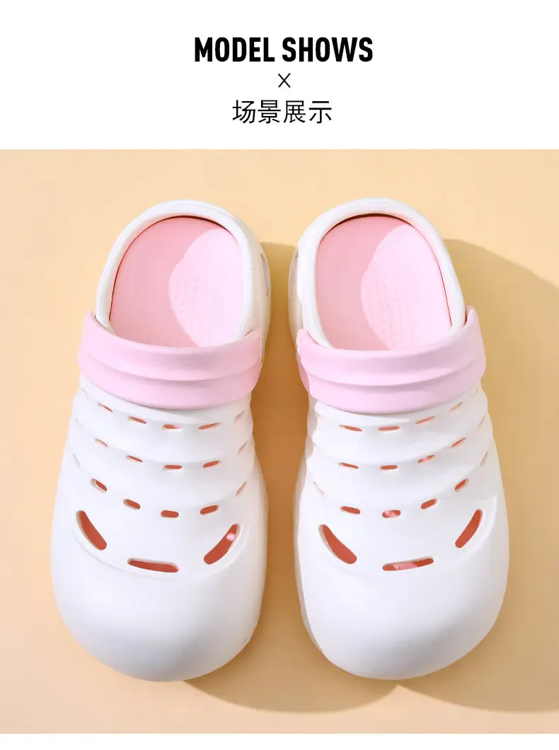 Baotou Thick-soled EVA Hole Shoes Women's Summer High-rise Breathable Non-slip Slippers All-match Non-smelly Feet Beach Shoes — feature 7