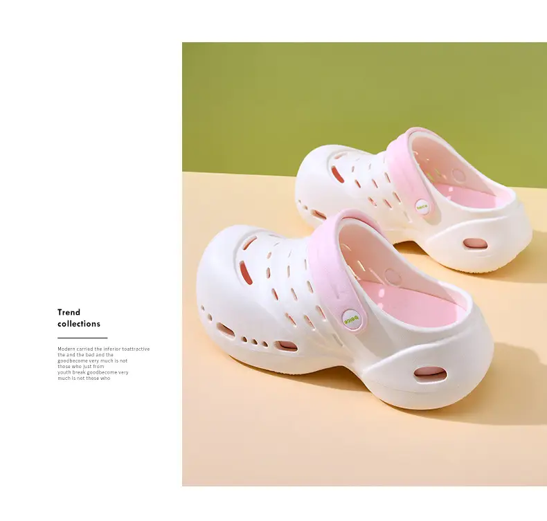 Baotou Thick-soled EVA Hole Shoes Women's Summer High-rise Breathable Non-slip Slippers All-match Non-smelly Feet Beach Shoes — feature 8