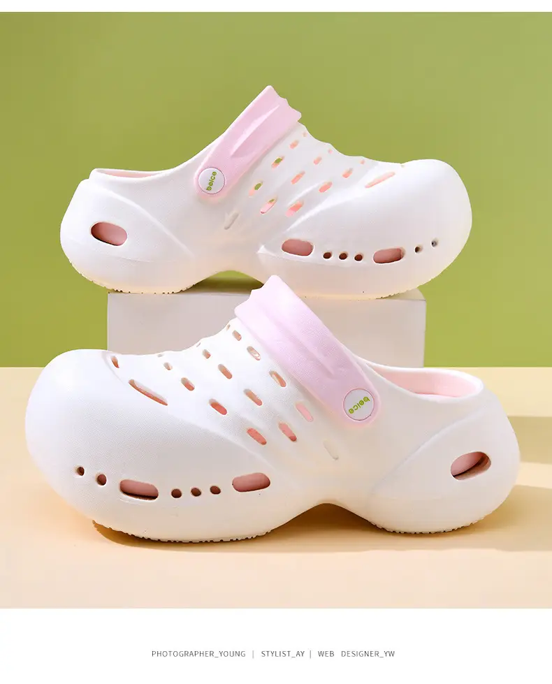 Baotou Thick-soled EVA Hole Shoes Women's Summer High-rise Breathable Non-slip Slippers All-match Non-smelly Feet Beach Shoes — feature 9
