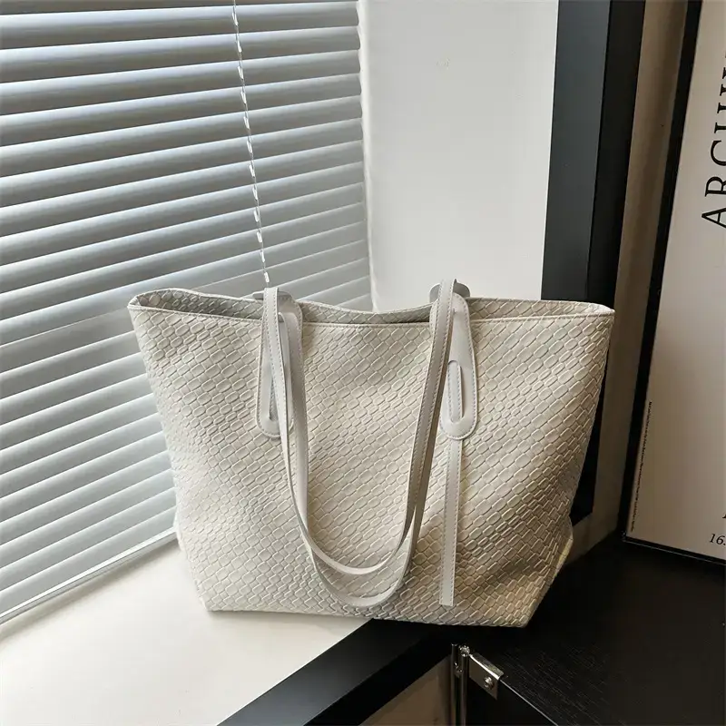 Vintage Woven Tote Bag Red Large Capacity Women - Image 8