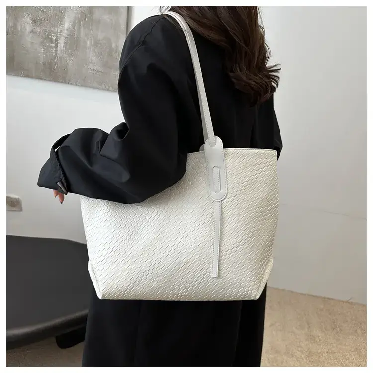 Vintage Woven Tote Bag Red Large Capacity Women — feature 12