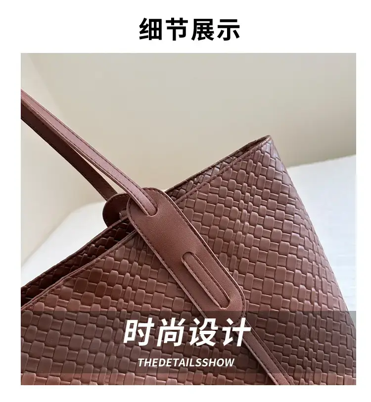 Vintage Woven Tote Bag Red Large Capacity Women — feature 2