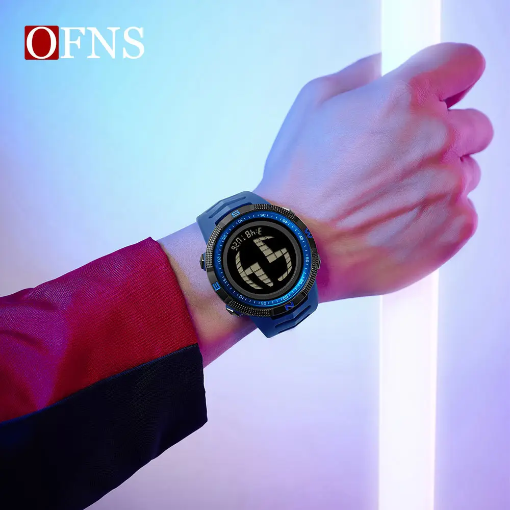 OFNS Multifunctional Electronic Watch Black Waterproof Teenager Trendy - Image 9