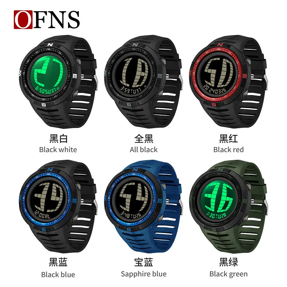 OFNS Multifunctional Electronic Watch Black Waterproof Teenager Trendy - Image 10