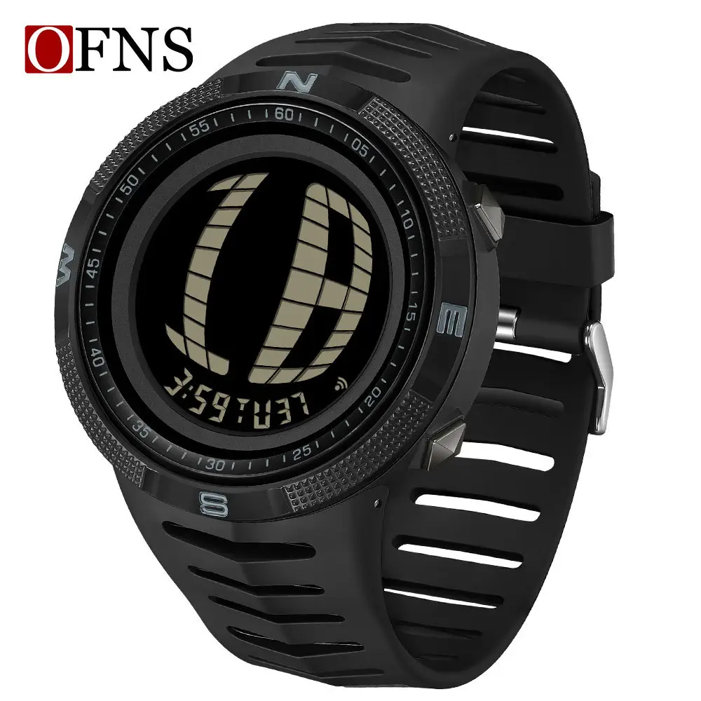 OFNS Multifunctional Electronic Watch Black Waterproof Teenager Trendy - Image 2