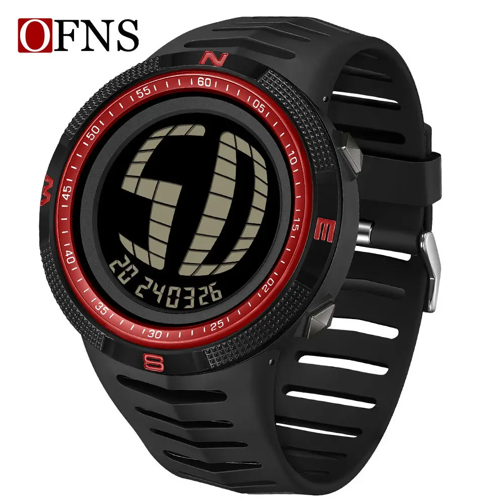 OFNS Multifunctional Electronic Watch Black Waterproof Teenager Trendy - Image 3