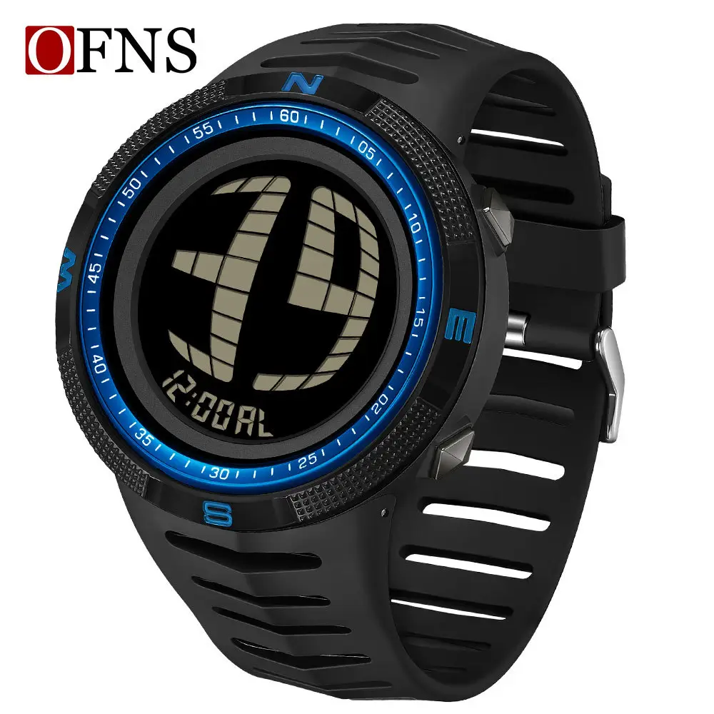 OFNS Multifunctional Electronic Watch Black Waterproof Teenager Trendy - Image 5
