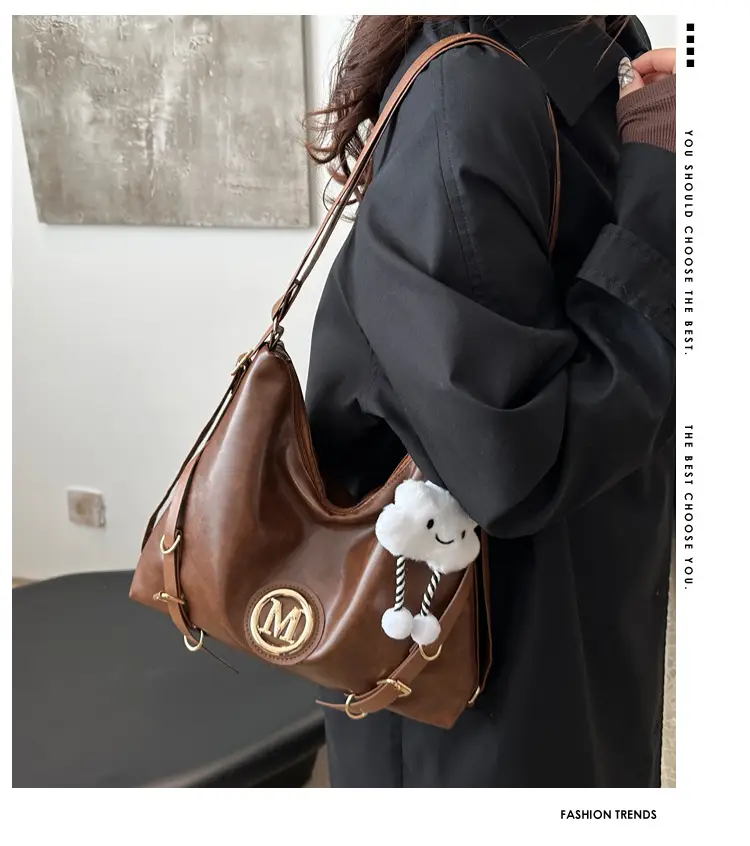 Women Cross-Border Tote Bag Large Capacity Brown — feature 1
